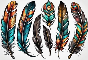 simple feather american tradtional tattoo idea
