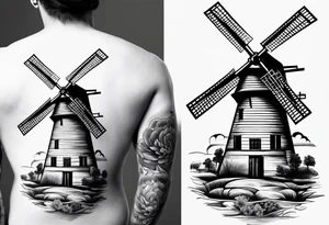 dutch windmill tattoo idea