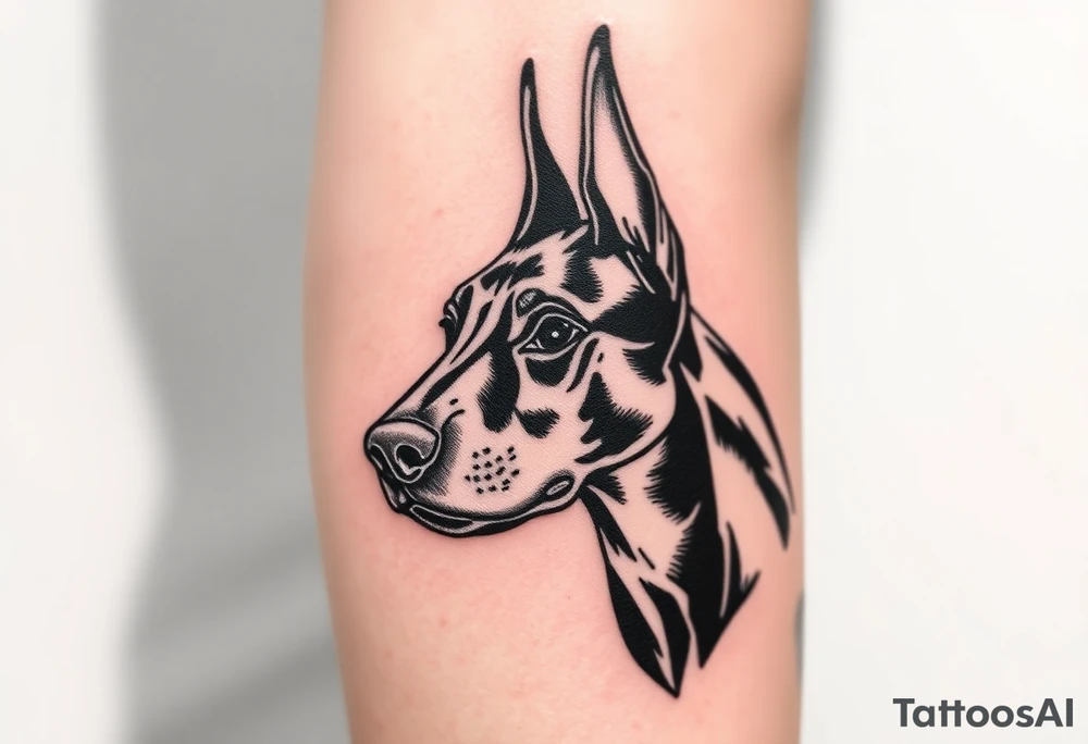 Doberman aggressive tattoo idea