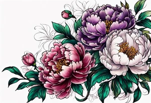 Peony garden ankle lilacs tattoo idea