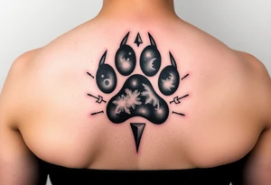 Dog paw print nebula tattoo idea