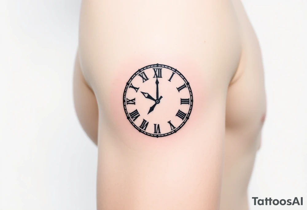roman numeral Clock set to 03:09 tattoo idea