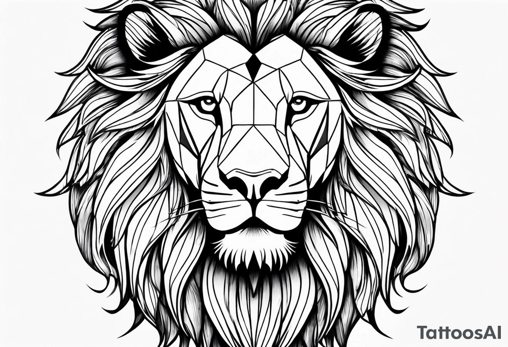 The Face of marcus aurelius with the lower left half missing. He is looking slightly away at 25 degrees. Geometric symbols framing the background. The background has small color splashes of red and purple. tattoo idea