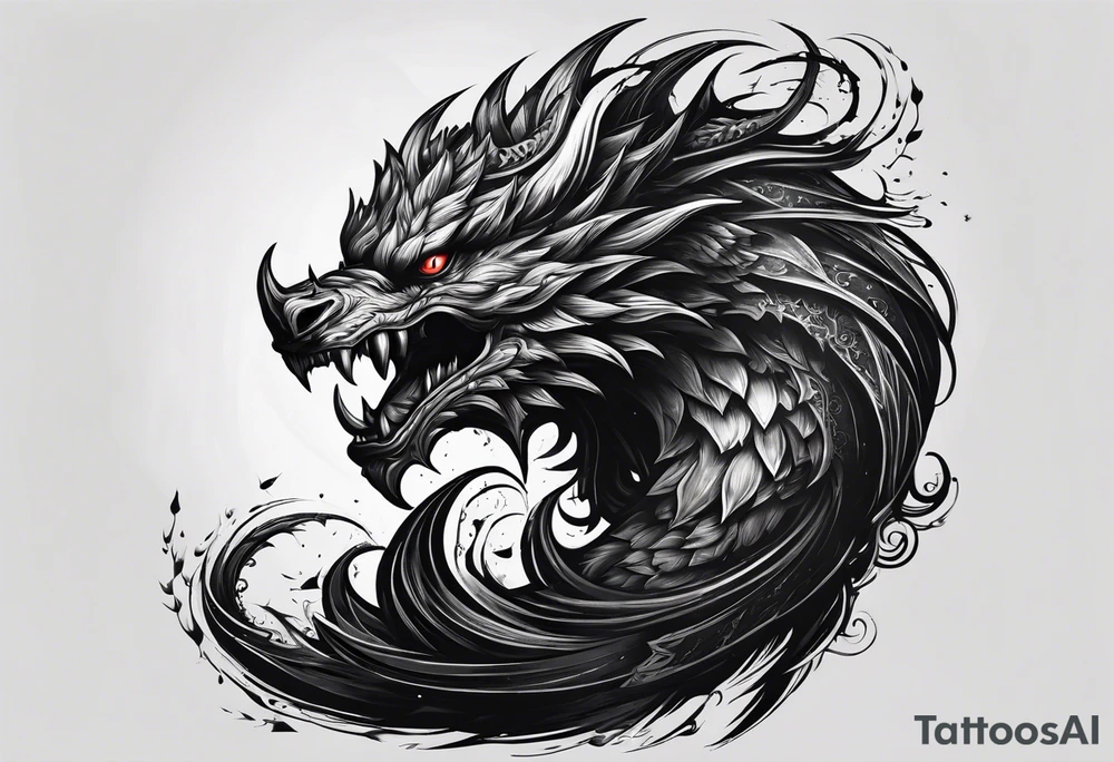 darkness monsterr shadow tattoo idea