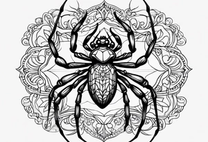 Feminine dainty spider tattoo idea