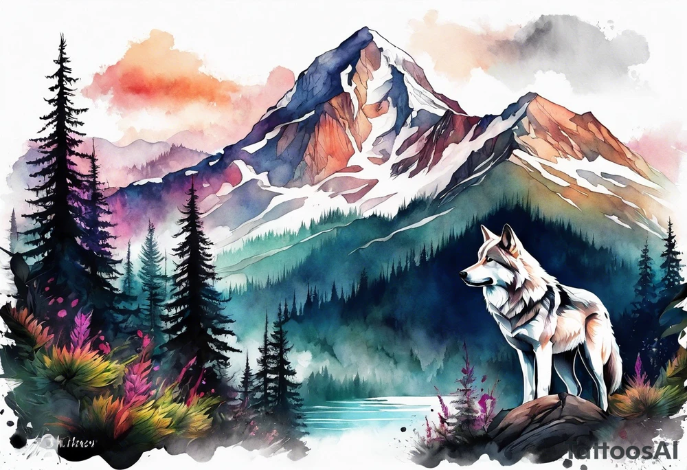 Mountains
Wolf
Forest tattoo idea