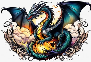 A dragon light and majestic and kind tattoo idea