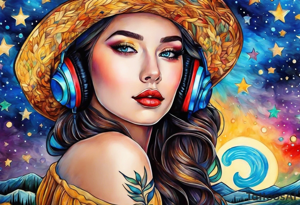 Music, start night tattoo idea