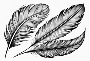 Feather small fineline hidden J tattoo idea