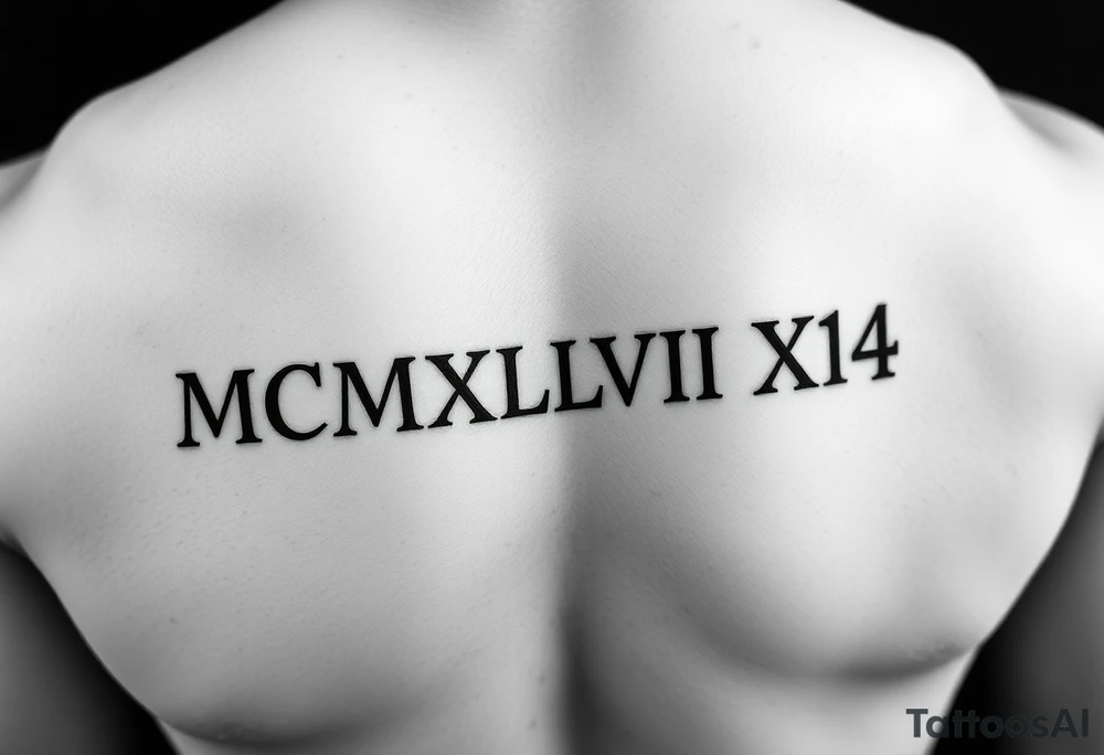 put MCMXLVII XIV on a forarm tattoo idea