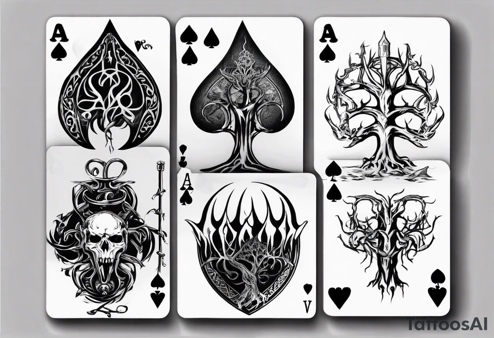 Gondor, Yggdrasil, playing cards Aces and Eights tattoo idea