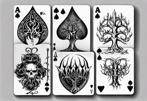 Gondor, Yggdrasil, playing cards Aces and Eights tattoo idea