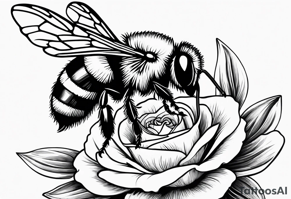 Harlow in cursive with a bumblebee flying off the end of the w tattoo idea