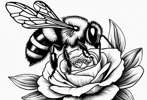 Harlow in cursive with a bumblebee flying off the end of the w tattoo idea