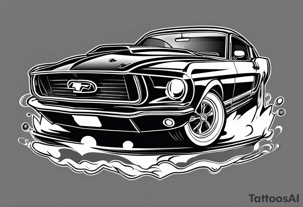 Bowling and ford mustang cars tattoo idea