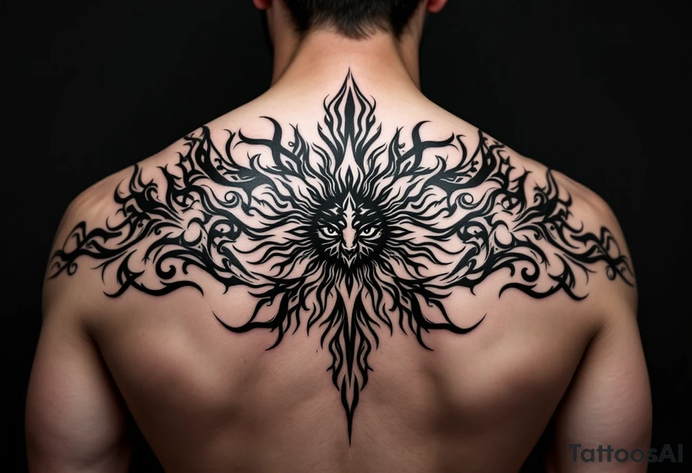 Word "phuong" written with sun inner arm tattoo idea
