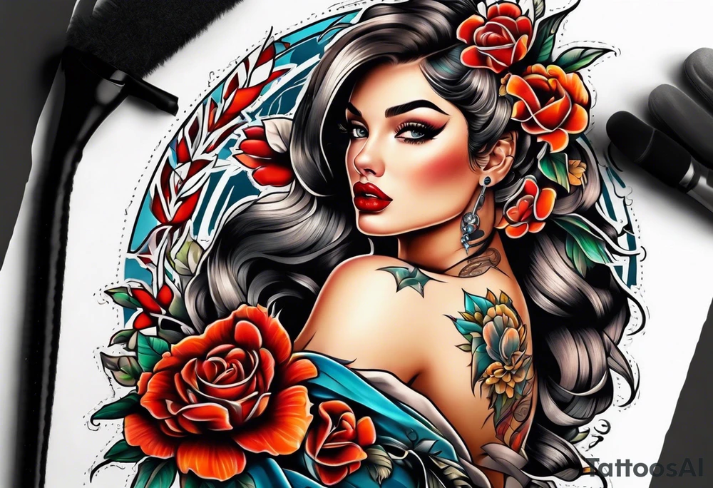 Pin up tattoo idea