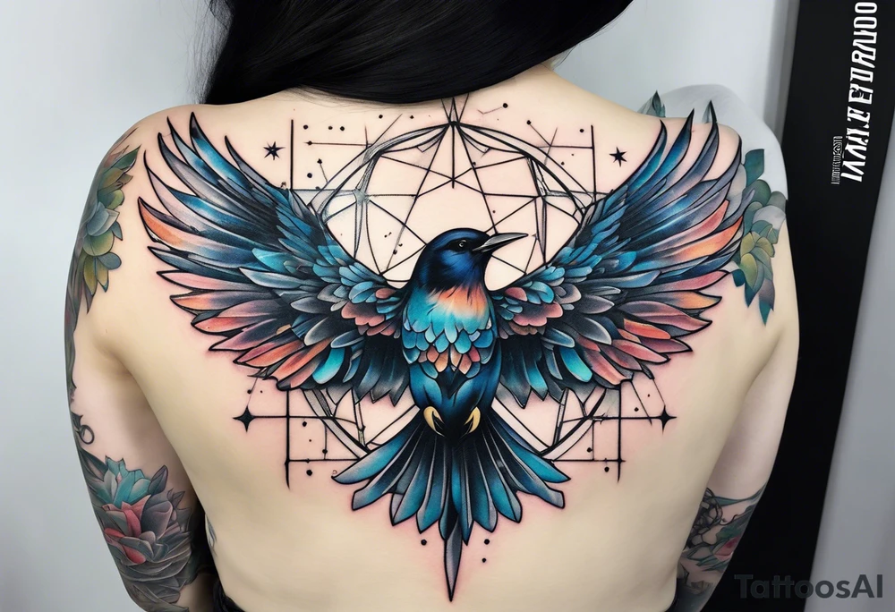 Constellation, bird wing , animal  snow , cross tattoo idea
