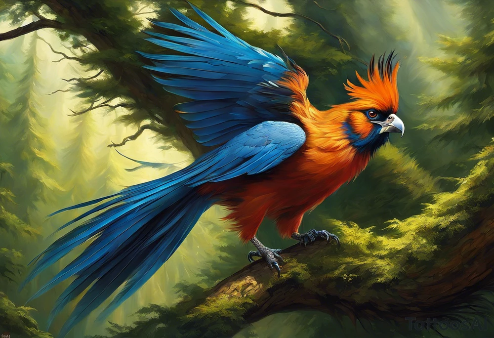 Going up the left arm, at elbow height there are feathers moving under the action of the wind. The feathers interact with tree branches that advance towards the left hand. A little higher, close to the shoulder, lightning and thunder begin to appear, interacting with the feathers and branches. The feathers converge into a vortex of energy from which an owl's head is revealed, which is on the left chest. The branches go to the back, where they converge into a solid and psychedelic element that brings together different elements related to the energy of the creation of life: womb, rebirth, spirals, torus, sun and representations of the earth, including a house that can be clearly seen being built of earth. tattoo idea