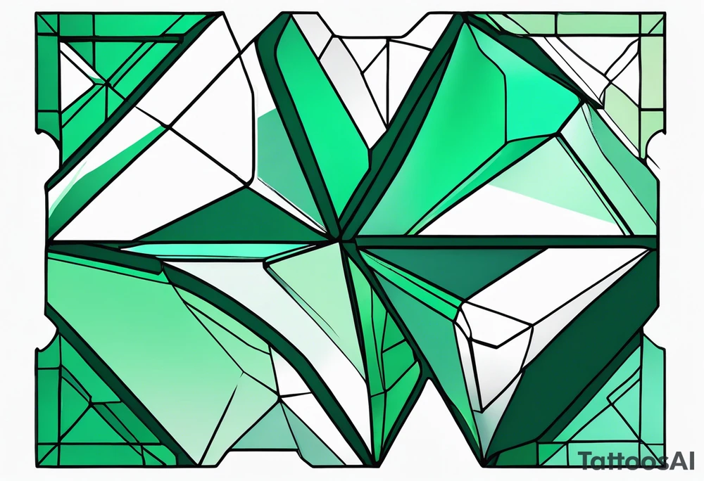 Emerald color Puzzle pieces tattoo idea