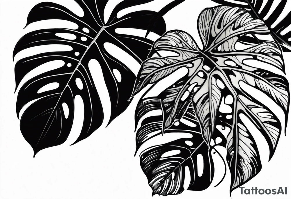Growing monstera tattoo idea