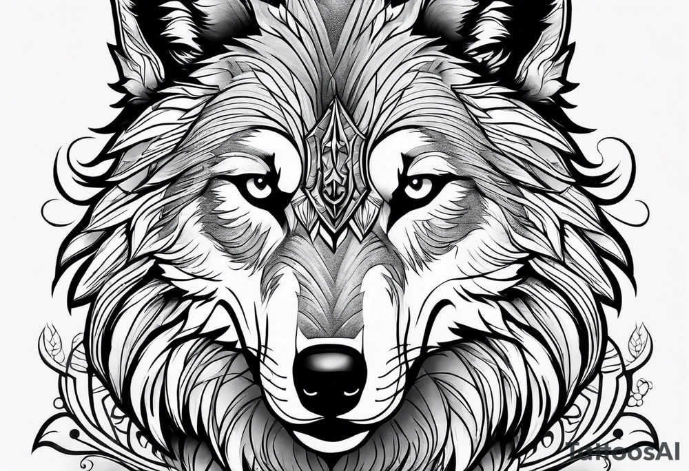 Wolf on guard tattoo idea