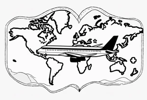World, plane, travel, love tattoo idea