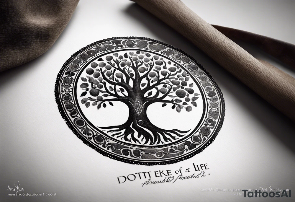 A Tree of Life in a circular design. The Dates 12.02.1985 and 21.02.1987 should be part of the tattoo, too. tattoo idea