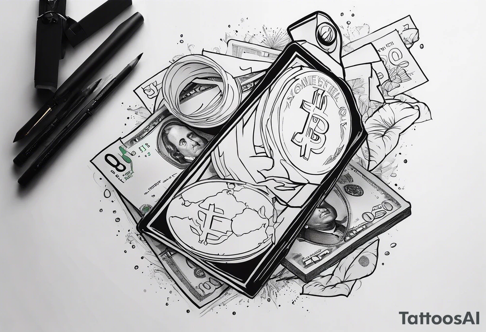 Clothes and money tattoo idea