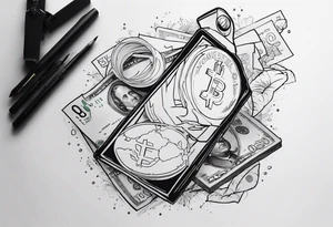 Clothes and money tattoo idea