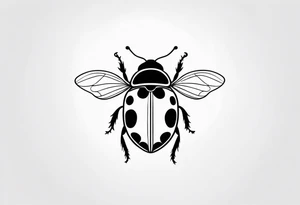 ladybird line drawing tattoo idea