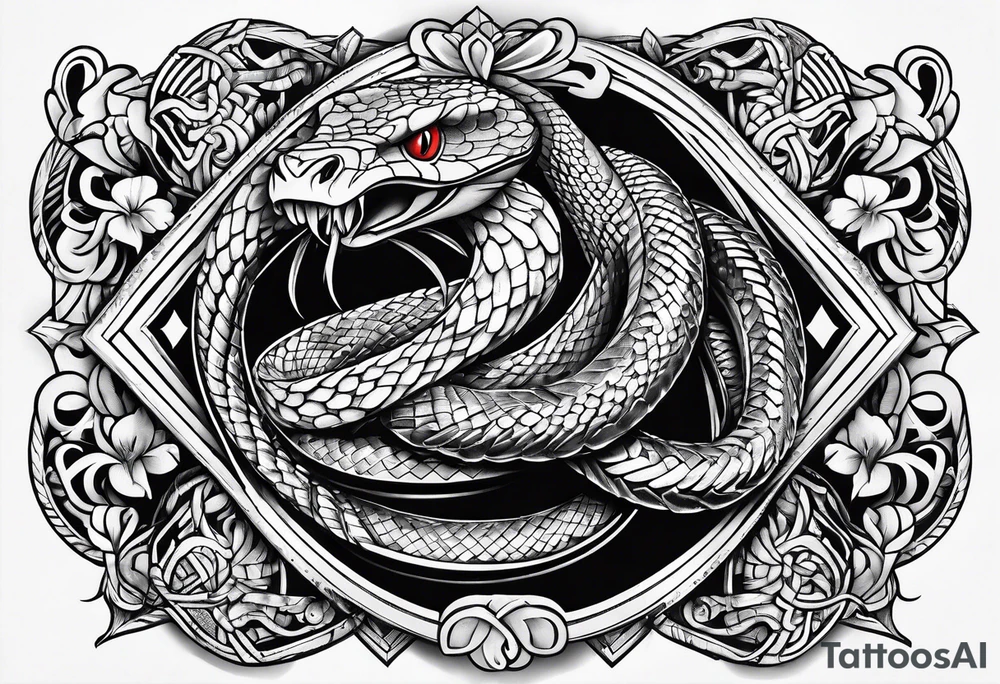 Snake axe tattoo idea