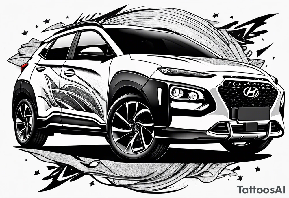 hyundai kona with lightning bolts tattoo idea
