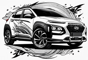 hyundai kona with lightning bolts tattoo idea