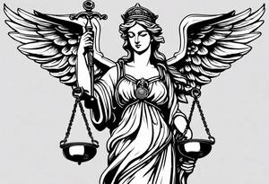 lady justice with wing

very realistic

merciful tattoo idea