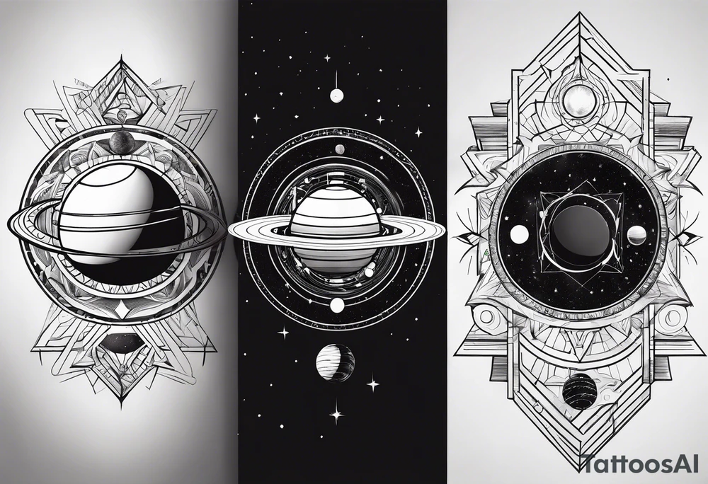 geometric representation of the solar system tattoo idea