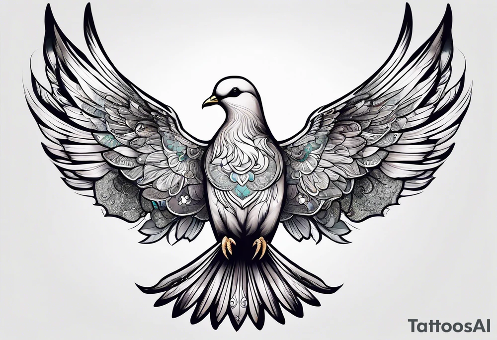 Elegant dove tattoo idea