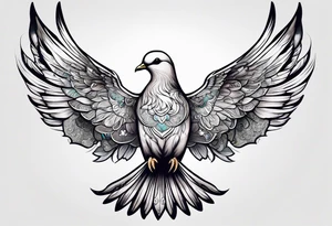 Elegant dove tattoo idea