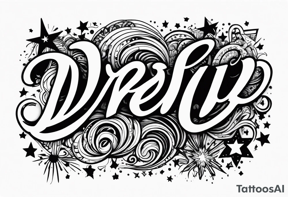 The name Drew with stars tattoo idea