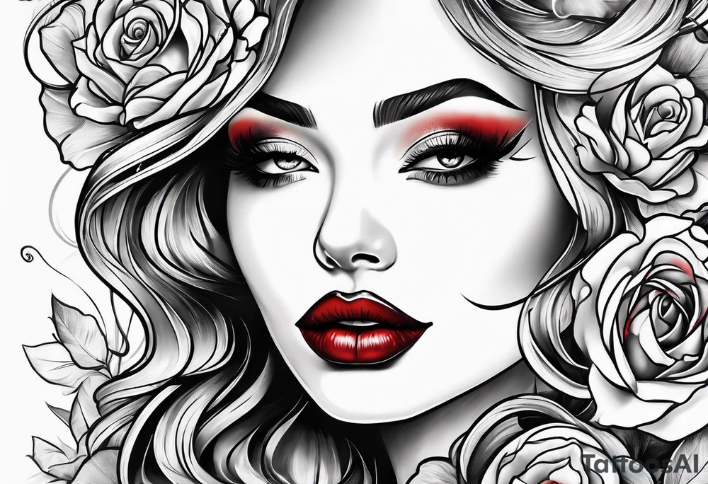 Red lips tattoo idea