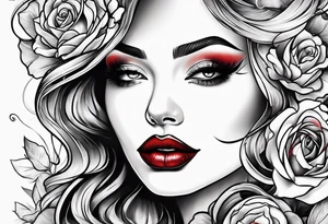 Red lips tattoo idea