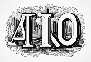 AO in  big letters across the sky tattoo idea