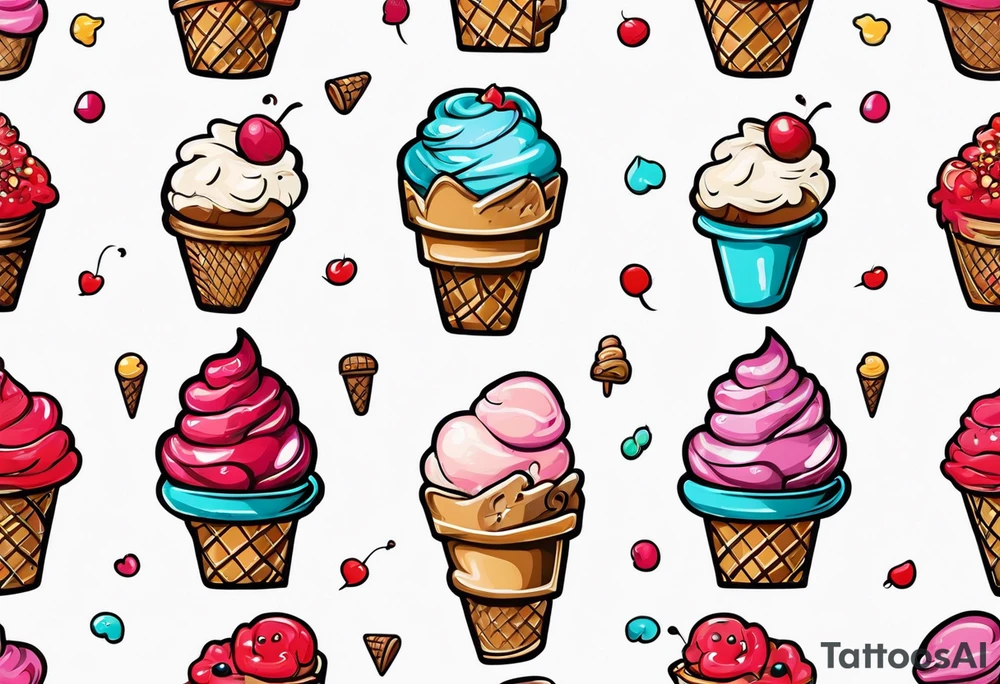 tiny ice cream cone tattoo tattoo idea