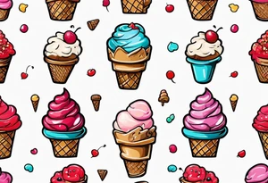 tiny ice cream cone tattoo tattoo idea