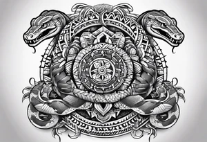 aztec snakes together tattoo idea