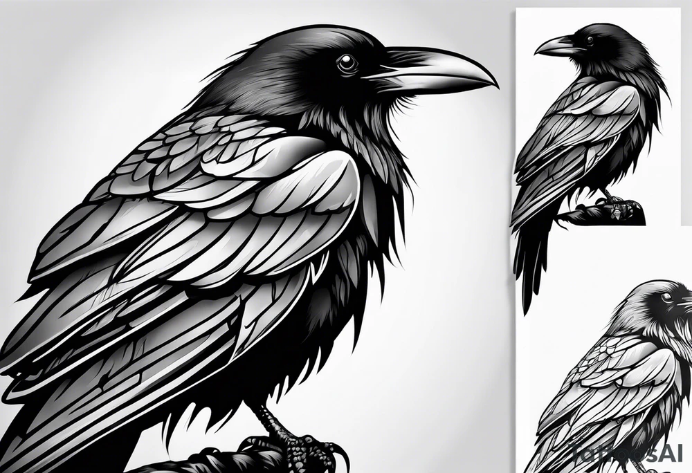 raven tattoo idea