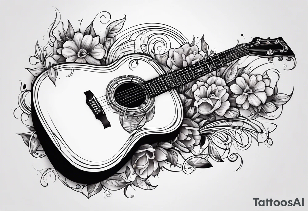 something with music and guitar tattoo idea