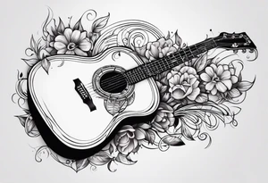 something with music and guitar tattoo idea