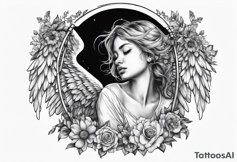 crying broken angel on swing add flowers around tattoo idea crying broken angel on swing add flowers around tattoo idea