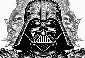 Darth Vader in Roman gladiator style with skulls tattoo idea